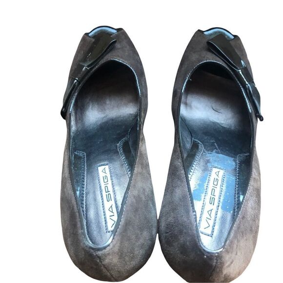VIA SPIGA Heels, Brown Suede Size 6 - Picture 3 of 6